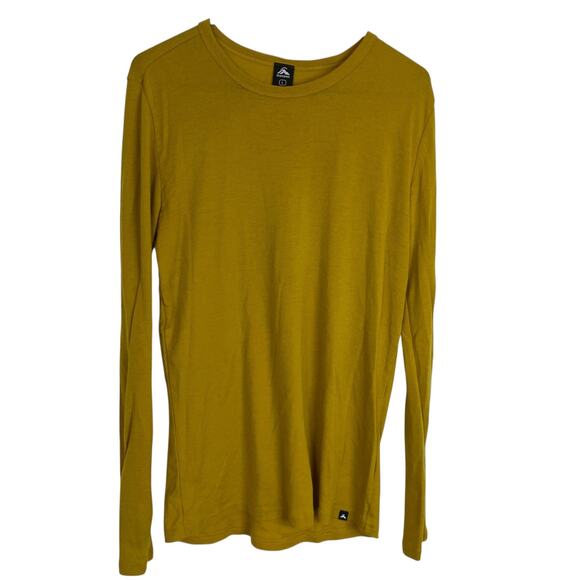 Macpac Merino Wool Base Layer L Yellow Long Sleeve Crew Outdoors Hiking Ski * - Picture 1 of 12